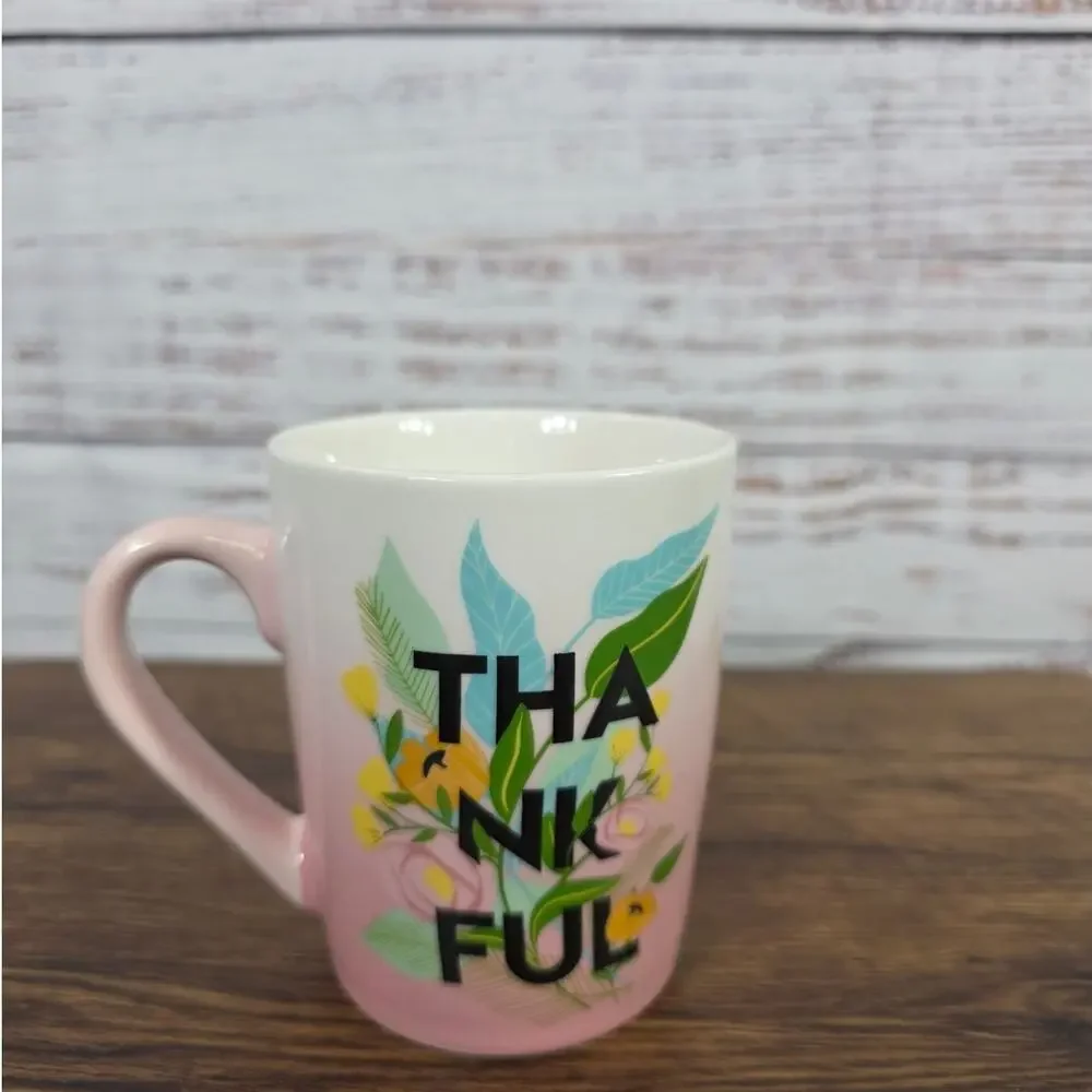 Starbucks Coffee Cup 2020 Pink Thankful Coffee/Tea 10 oz Ceramic